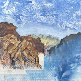 Basalt: Cowiche Creek Sage, acrylic and walnut ink. 10 x 10